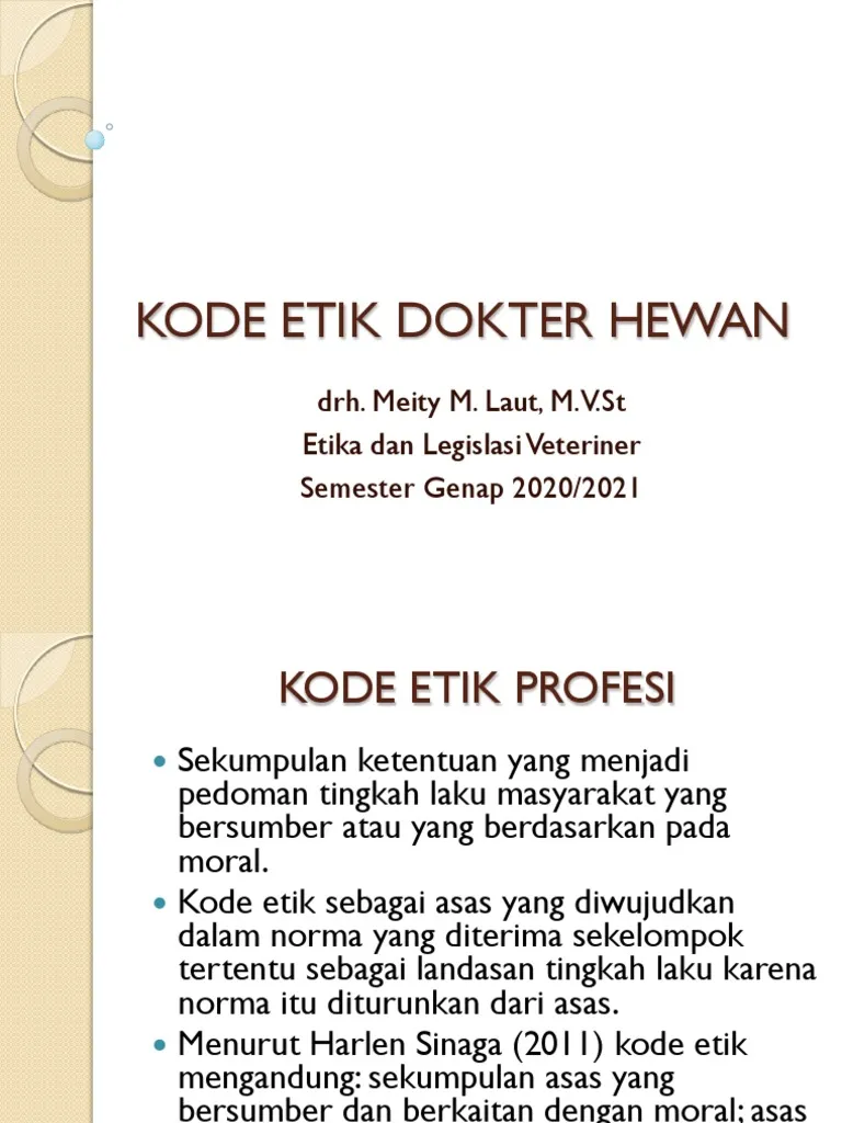etika profesi dokter hewan